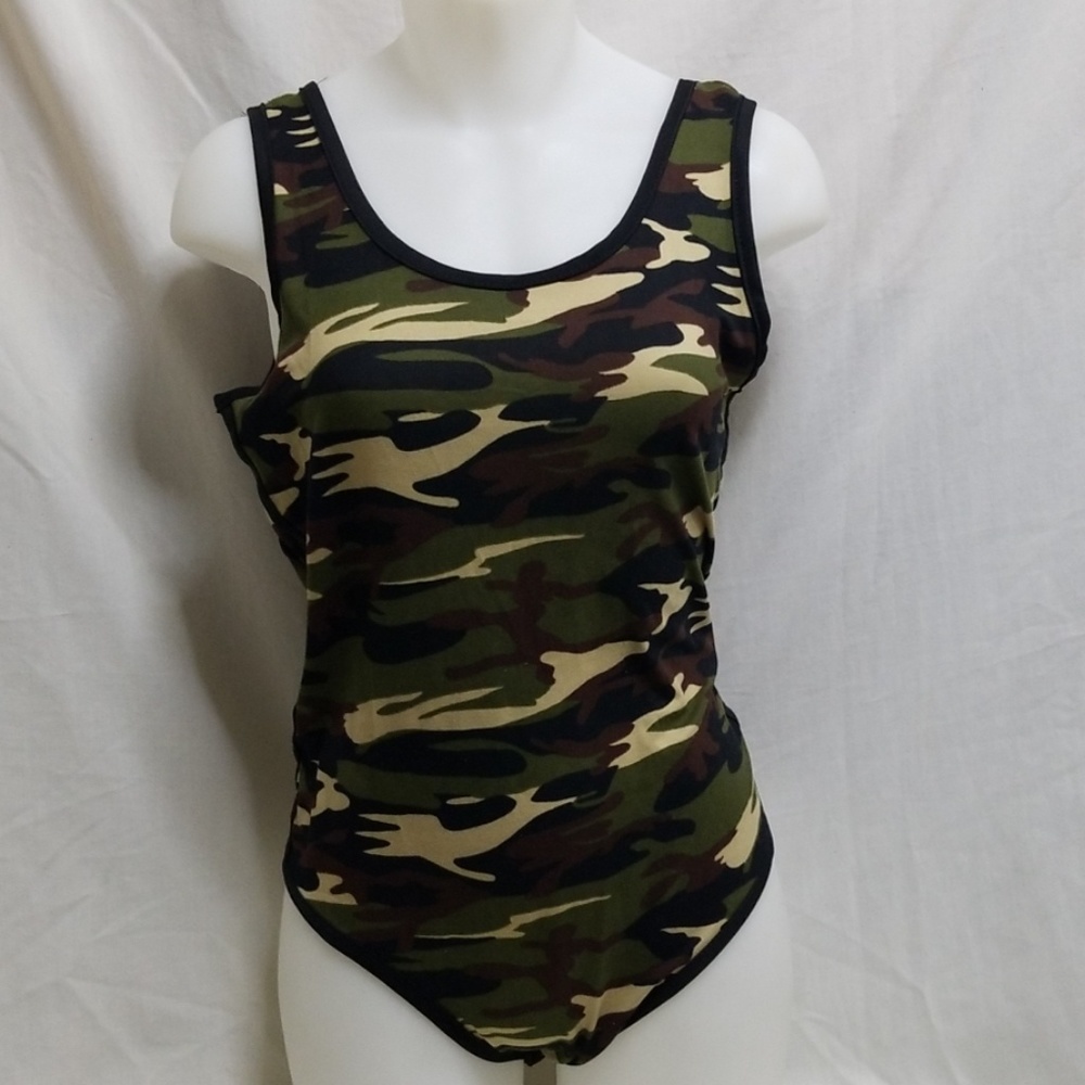 Camouflage & Black Bodysuit Size L